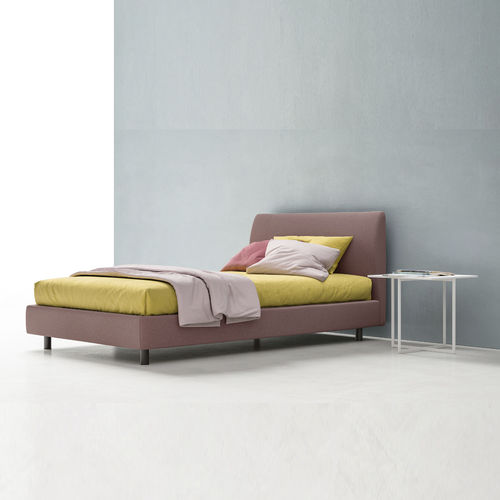 Lit simple - SPOON - ZALF spa - contemporain / avec tête de lit tapissée / avec table de chevet