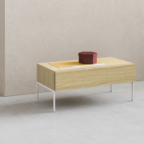 Table de chevet contemporaine - LUCKY - ZALF spa - en métal / en mélaminé / avec piètement en métal