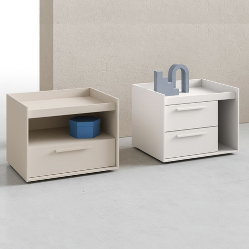 Table de chevet contemporaine - TREND - ZALF spa - en mélaminé / rectangulaire / avec tiroir