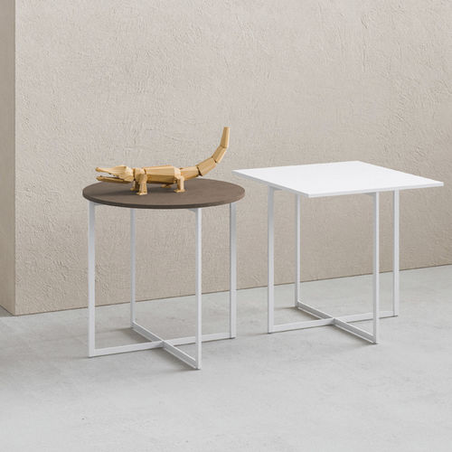 Table basse contemporaine - TIC | TAC - ZALF spa - en mélaminé / avec piètement en métal / ronde