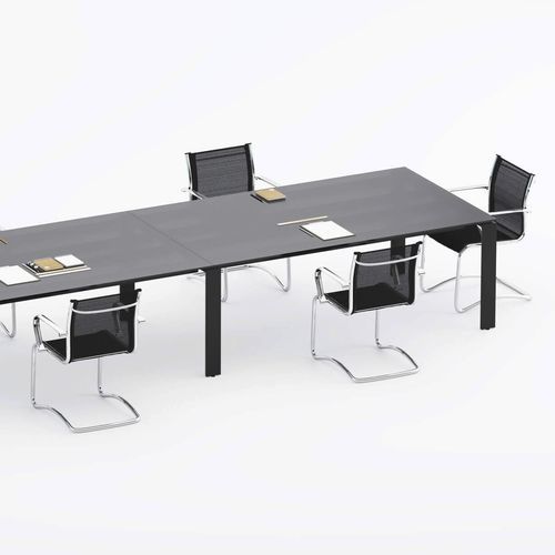 Table de réunion contemporaine - SM2581 - ZALF spa - en bois / avec piètement en métal / rectangulaire