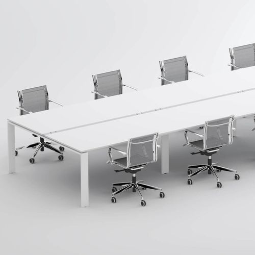 Table de conférence contemporaine - SM2580 - ZALF spa - en mélaminé / avec piètement en métal / rectangulaire
