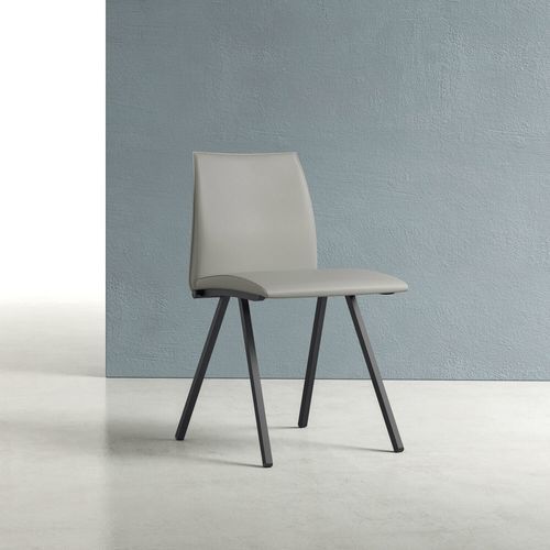 Chaise contemporaine - COMPASS - ZALF spa - d'intérieur / en cuir / avec piètement en métal