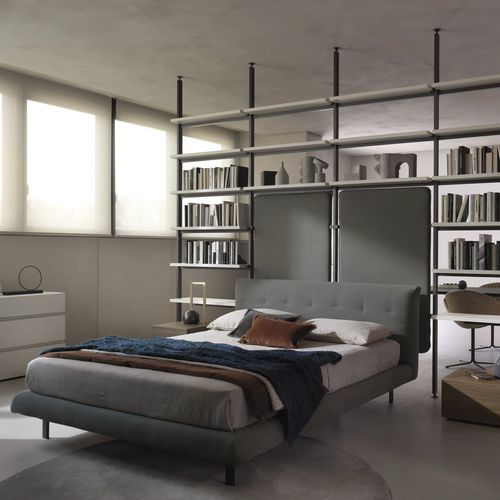 Lit double - DECOR - ZALF spa - contemporain / avec tête de lit / avec table de chevet