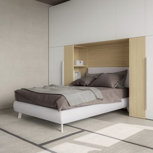 Lit simple - LUK SMALL - ZALF spa - contemporain / avec tête de lit tapissée / avec table de chevet
