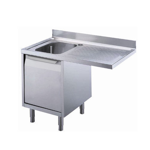 Évier 1 bac - 132928 - ZANUSSI PROFESSIONAL - avec égouttoir / en inox / sur pied