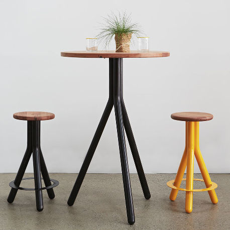 Table mange-debout contemporaine - PIPE  - LifeSpaceJourney - en bois de feuillus / en métal / ronde
