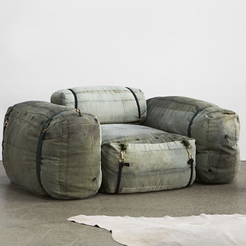 Pouf contemporain - THE SHEARER  - LifeSpaceJourney - en cuir / modulable / sur mesure