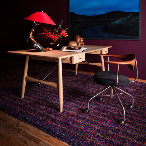 Chaise de bureau contemporaine - pp502 - PP MØBLER - d'intérieur / en cuir / avec piètement en acier