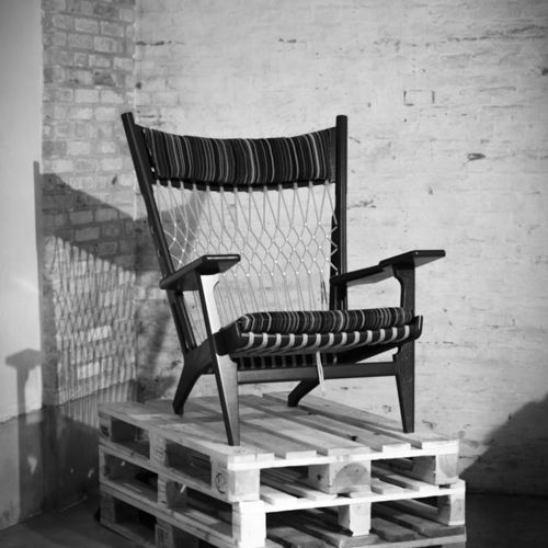 Fauteuil contemporain - pp129 - PP MØBLER - en tissu / en cuir / en corde