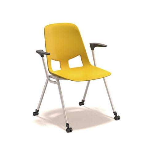 Chaise de travail en polypropylène - US® FAMILY - American Seating - à roulettes / pour école