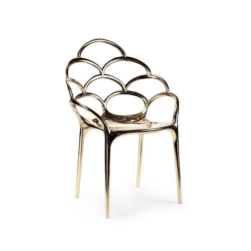 Chaise design original - Alpemare - Barberini & Gunnell - d'intérieur / en laiton poli / avec piètement en métal