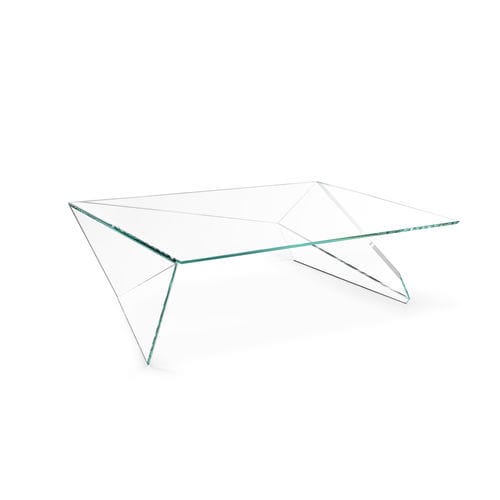 Table basse design original - Origami - Barberini & Gunnell - en verre / avec piètement en verre / rectangulaire