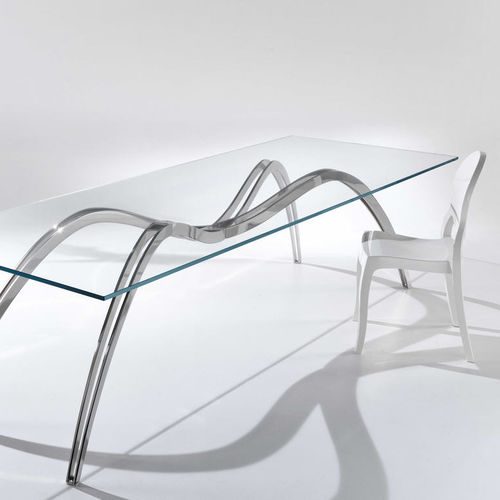Table à manger design original - SPIDER SKELETON - LIMITED EDITION OF 15 - Barberini & Gunnell - en verre / en acier inoxydable / rectangulaire