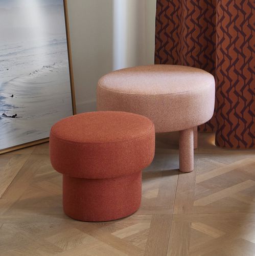 Pouf contemporain - POPPIE  - MADURA - en laine / en mousse / rond