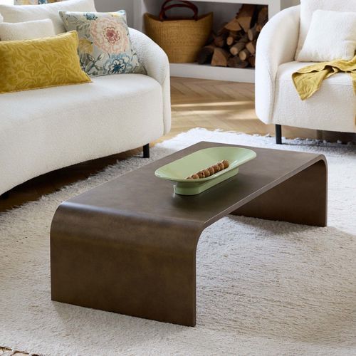 Table basse contemporaine - TALIKA - MADURA - en laiton brossé / avec piètement en laiton brossé / rectangulaire