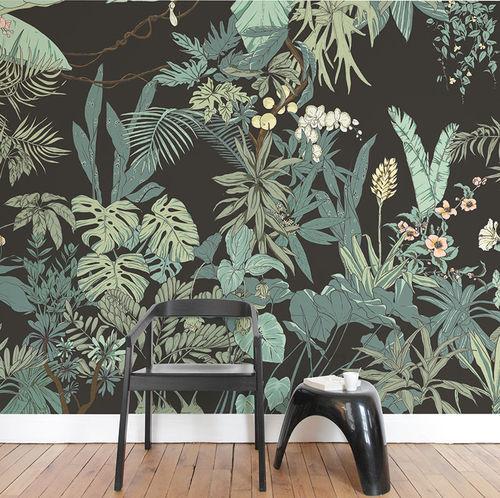 Papier peint contemporain - Papier peint Jungle Tropical SUMATRA Panoramique - Ohmywall - à motif floral / à motif nature / panoramique