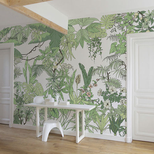 Papier peint contemporain - Jungle Tropical BALI Panoramique - Ohmywall - à motif floral / à motif nature / panoramique