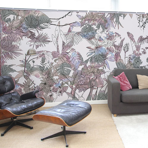Papier peint contemporain - Papier peint Jungle Tropical Multicolore Panoramique - Ohmywall - à motif floral / à motif nature / panoramique