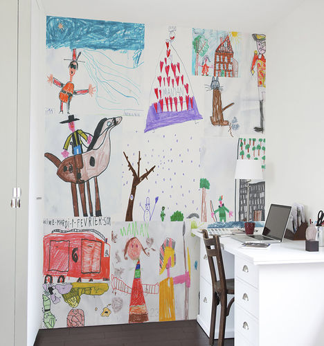 Papier peint contemporain - papier peint personnalisé sur mesure Dessin - Ohmywall - panoramique / personnalisable / aspect papier peint