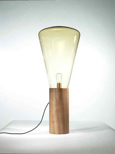 Lampe de sol - MUFFINS: PC853 - BROKIS - en chêne / en verre soufflé / contemporaine