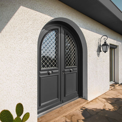 Porte d'entrée - LUTECE - ZILTEN - en chêne / battante / classique