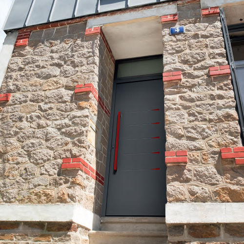 Porte d'entrée - GRIFF 2.3 - ZILTEN - en aluminium / battante / contemporaine