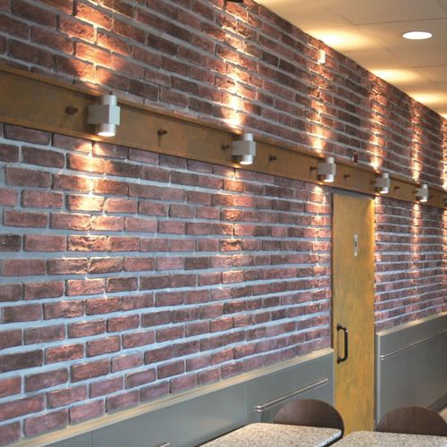 Brique de parement en béton - MASTERBRICK RED TARNISHED - Mathios SA - extérieur / intérieur / antique