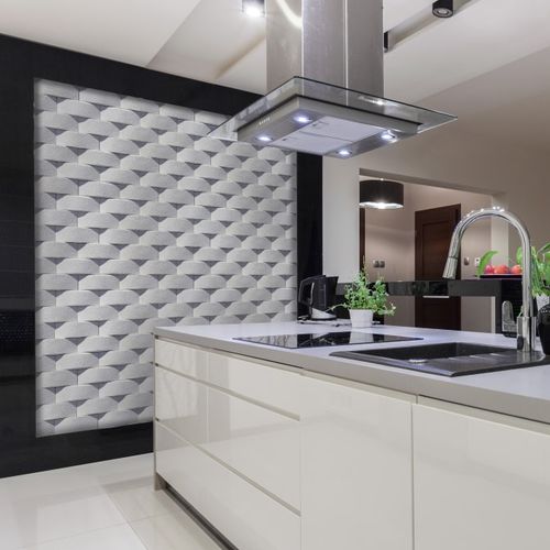 Parement durable - GEOMETRIC : ATLAS WHITE - Mathios SA - en béton / extérieur / intérieur