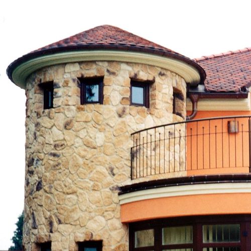 Parement en béton - CLASSIC : FIELDSTONE BROWN - Mathios SA - extérieur / intérieur / lisse
