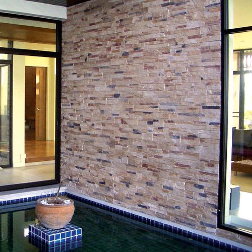 Parement en béton - CLASSIC : HIGHLAND EARTH - Mathios SA - extérieur / intérieur / aspect pierre