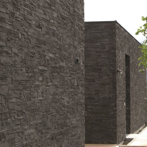 Parement en béton - CLASSIC : HIGHLAND BLACK - Mathios SA - extérieur / intérieur / aspect pierre
