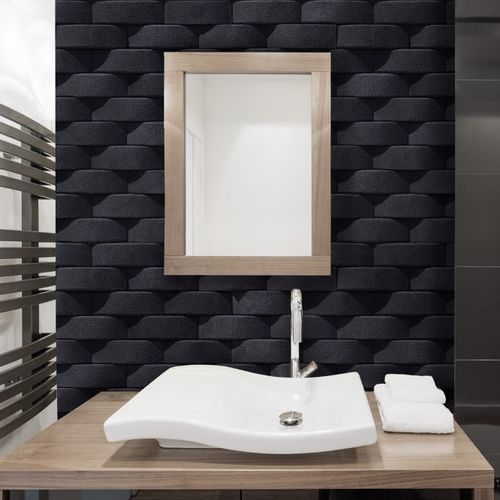 Parement durable - GEOMETRIC : ATLAS BLACK - Mathios SA - en béton / extérieur / intérieur