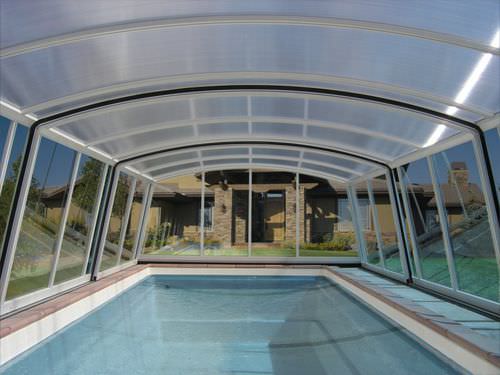 Abri de piscine haut - PROFESSIONAL - Aquacomet Kft. - coulissant / inoxydable / en polycarbonate