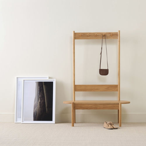 Banc de vestiaire contemporain - Modern Farmhouse Hallway - ANOTHER COUNTRY - en chêne / avec dossier haut / sans accoudoirs