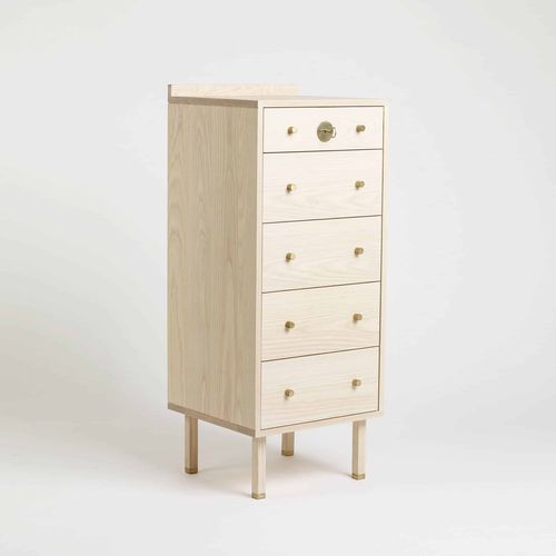 Chiffonnier contemporain - Two - ANOTHER COUNTRY - en frêne / en bois huilé / en laiton brossé