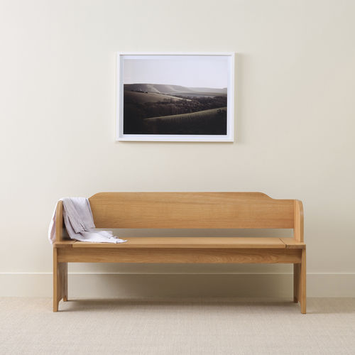 Banc contemporain - Modern Farmhouse Settle - ANOTHER COUNTRY - en chêne / avec dossier / avec accoudoirs