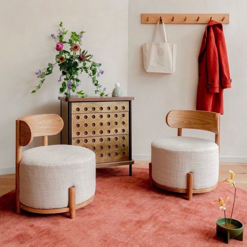 Chauffeuse contemporaine - Modern Farmhouse - ANOTHER COUNTRY - en tissu / en chêne / en bois huilé