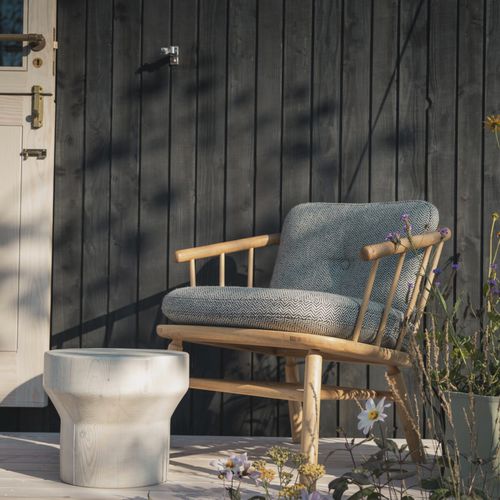 Fauteuil contemporain - Hardy - ANOTHER COUNTRY - en tissu / en chêne / avec coussin amovible