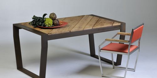 Table à manger contemporaine - OSCAR MOUNTAIN - Lgtek coperture - en ipé / en acier corten / en acier à revêtement par poudre