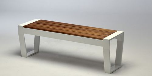 Banc de jardin contemporain - OSCAR - Lgtek coperture - en teck / en ipé / en inox