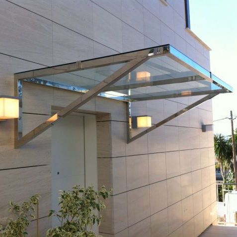 Auvent d'entrée - PIRBA - en inox / en verre / plat