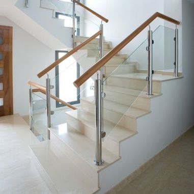 Garde-corps en inox - MD. PIN 3 - PIRBA - à panneaux en verre / d'intérieur / pour escalier