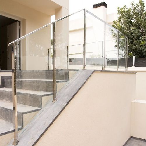 Garde-corps en inox - MD. VETRO - PIRBA - à panneaux en verre / d'extérieur / pour balcon