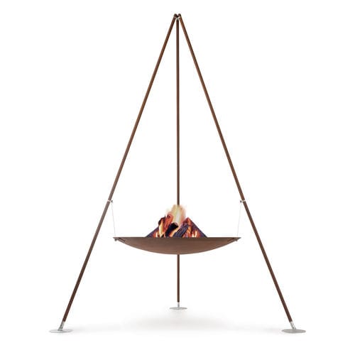 Brasero de jardin à bois - Tripee - Ak47 Design - en acier / rond / avec barbecue