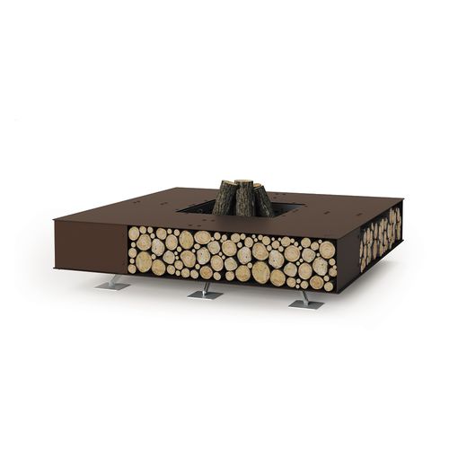 Brasero de jardin à bois - Toast - Ak47 Design - en acier / en mélèze / en acier corten