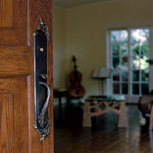 Poignée pour porte - WILLOW : ENTRY - Martin Pierce - en bronze / classique / avec serrure intégrée