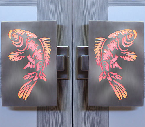 Poignée de tirage de porte - FISH - Martin Pierce - en inox / contemporaine / lumineuse