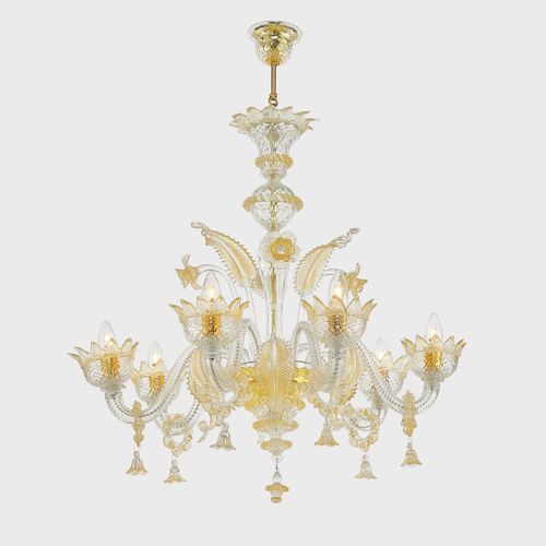 Lustre classique - GOLD GIOVE - Sogni di Cristallo - en verre de Murano / en verre soufflé / 6 ampoules