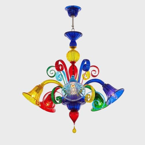 Lustre de style vénitien - ARLECCHINO DOWNWARD - Sogni di Cristallo - en verre de Murano / en verre soufflé / 6 ampoules